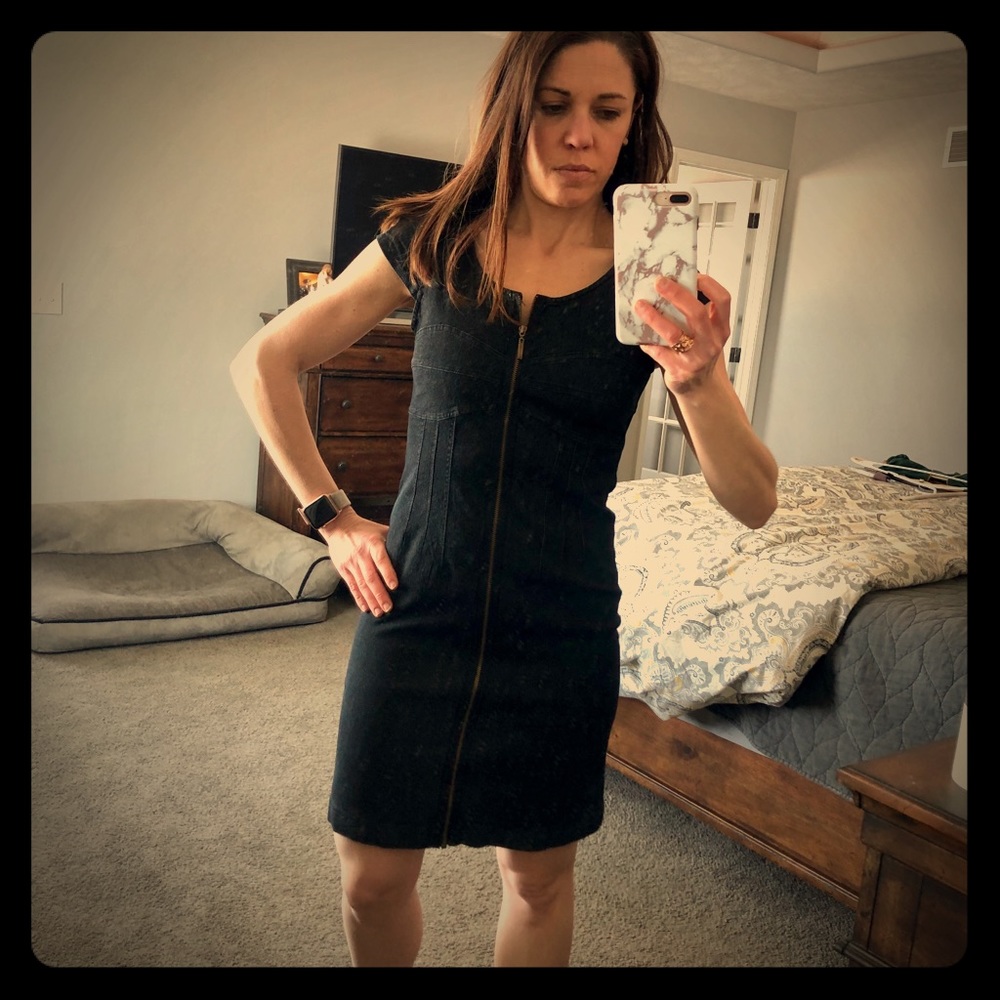 Zipper jean dress
